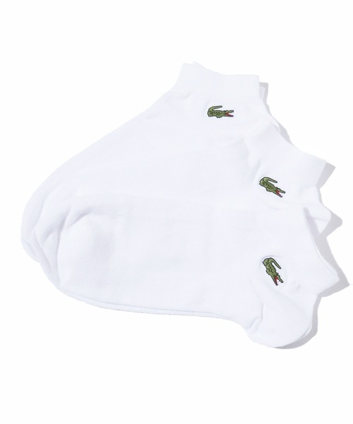 LACOSTE（ラコステ）の「LACOSTE/ラコステ ワンポイントロゴ 靴下 3足組 くるぶし丈（ソックス/靴下・メンズ・ホワイト/ブラック・ONE SIZE）」の5枚目の写真