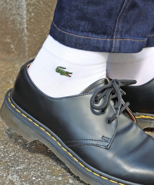 LACOSTE（ラコステ）の「LACOSTE/ラコステ ワンポイントロゴ 靴下 3足組 くるぶし丈（ソックス/靴下・メンズ・ホワイト/ブラック・ONE SIZE）」の20枚目の写真