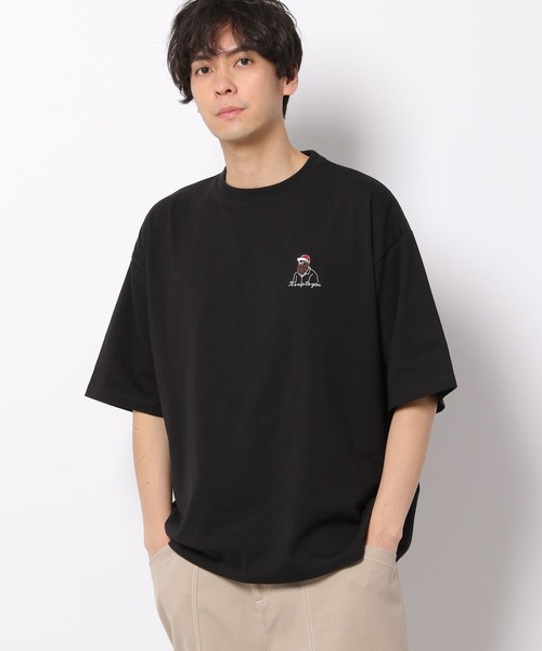 LAKOLE（ラコレ）の「サガラ刺繍ワンポイントTシャツ / 267592（Tシャツ/カットソー・メンズ・ホワイト/ブラック/ライトグリーン/ダークブルー/グリーン/イエロー・MEDIUM/LARGE/X-LARGE）」の3枚目の写真