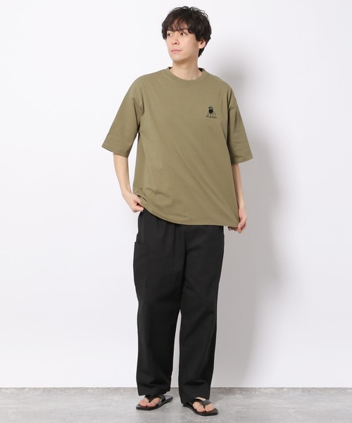 LAKOLE（ラコレ）の「サガラ刺繍ワンポイントTシャツ / 267592（Tシャツ/カットソー・メンズ・ホワイト/ブラック/ライトグリーン/ダークブルー/グリーン/イエロー・MEDIUM/LARGE/X-LARGE）」の9枚目の写真