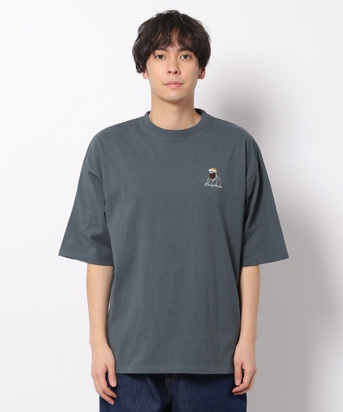 LAKOLE（ラコレ）の「サガラ刺繍ワンポイントTシャツ / 267592（Tシャツ/カットソー・メンズ・ホワイト/ブラック/ライトグリーン/ダークブルー/グリーン/イエロー・MEDIUM/LARGE/X-LARGE）」の11枚目の写真