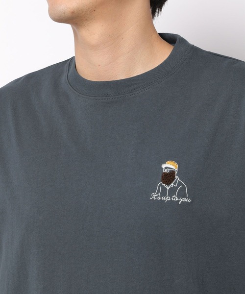 LAKOLE（ラコレ）の「サガラ刺繍ワンポイントTシャツ / 267592（Tシャツ/カットソー・メンズ・ホワイト/ブラック/ライトグリーン/ダークブルー/グリーン/イエロー・MEDIUM/LARGE/X-LARGE）」の14枚目の写真