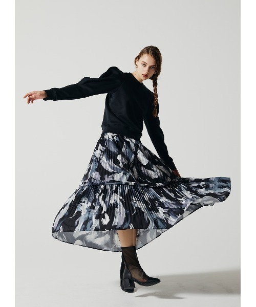 ペイントプリーツスカートコエル 