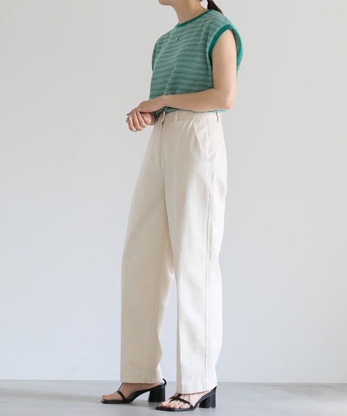 select MOCA（セレクトモカ）の「フレンチスリーブワッフルトップス（その他トップス・レディース・ブラウン/オフホワイト/グリーン・FREE）」の5枚目の写真