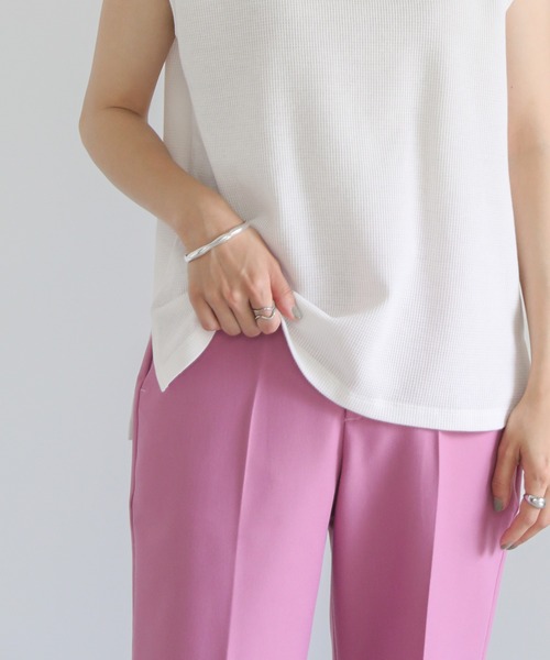 select MOCA（セレクトモカ）の「フレンチスリーブワッフルトップス（その他トップス・レディース・ブラウン/オフホワイト/グリーン・FREE）」の12枚目の写真