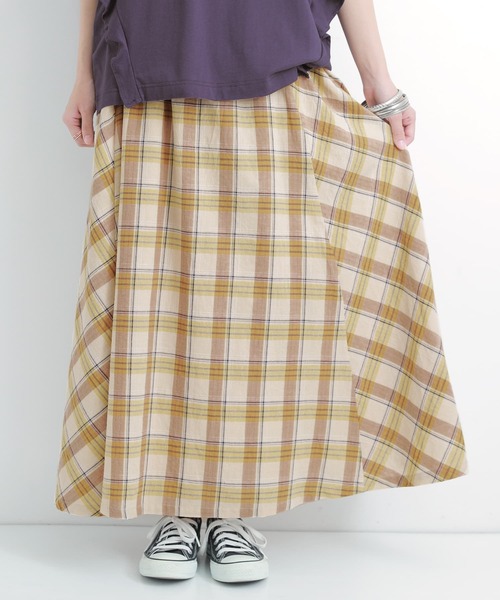 osharewalker(オシャレウォーカー)の「【廃盤】『チェック柄フレアスカート』(スカート・レディース・ベージュ/ミント・FREE)」の10枚目の写真