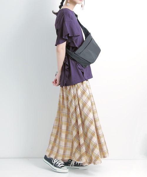 osharewalker(オシャレウォーカー)の「【廃盤】『チェック柄フレアスカート』(スカート・レディース・ベージュ/ミント・FREE)」の14枚目の写真