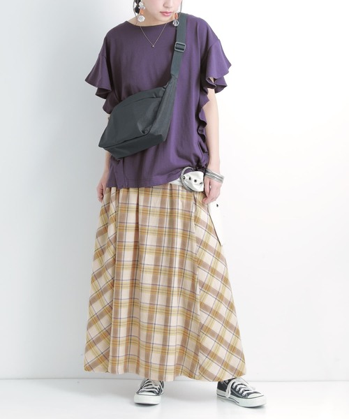 osharewalker(オシャレウォーカー)の「【廃盤】『チェック柄フレアスカート』(スカート・レディース・ベージュ/ミント・FREE)」の15枚目の写真