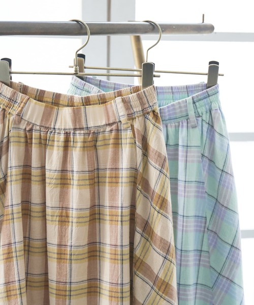 osharewalker(オシャレウォーカー)の「【廃盤】『チェック柄フレアスカート』(スカート・レディース・ベージュ/ミント・FREE)」の17枚目の写真
