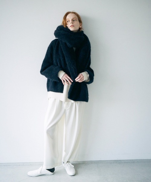 unfil アンフィル / stretch superkid mohair short cardigan