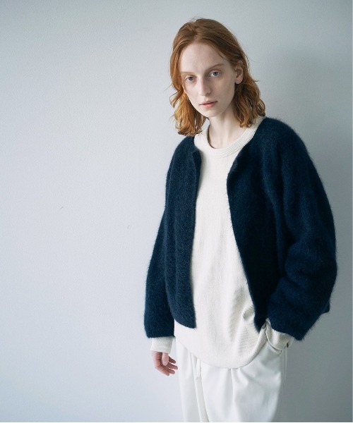 unfil アンフィル / stretch superkid mohair short cardigan