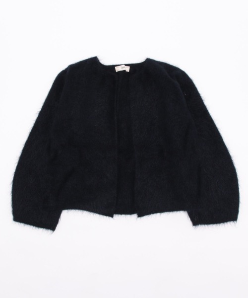 unfil ストライプ カーディガン unfil (アンフィル) stretch superkid mohair short cardigan