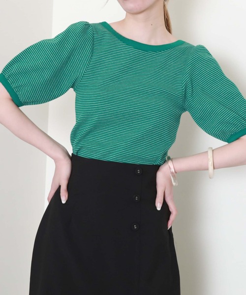 archives（アルシーヴ）の「２ＷＡＹボーダープルオーバー（Tシャツ/カットソー・レディース・ピンク/オレンジ/グリーン・MEDIUM）」の10枚目の写真