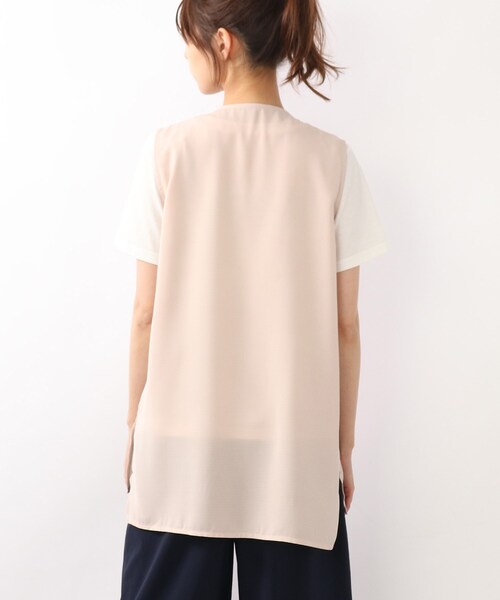 DRESKIP（ドレスキップ）の「◆【2点セット】ジレ×Tシャツ（Tシャツ/カットソー・レディース・ブラック/ベージュ/カーキ・02/03）」の7枚目の写真