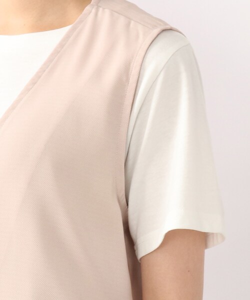 DRESKIP（ドレスキップ）の「◆【2点セット】ジレ×Tシャツ（Tシャツ/カットソー・レディース・ブラック/ベージュ/カーキ・02/03）」の9枚目の写真