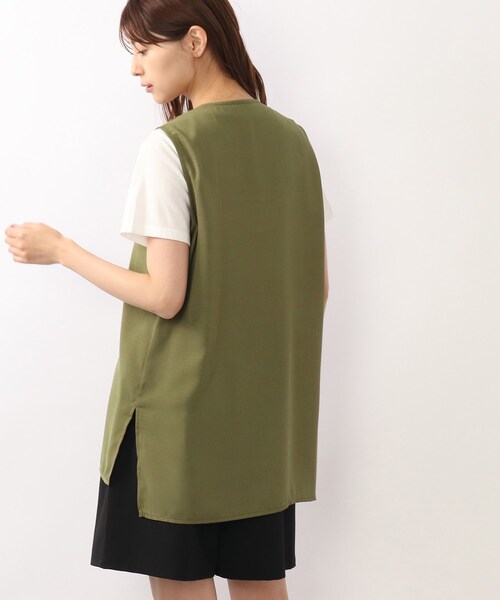 DRESKIP（ドレスキップ）の「◆【2点セット】ジレ×Tシャツ（Tシャツ/カットソー・レディース・ブラック/ベージュ/カーキ・02/03）」の17枚目の写真