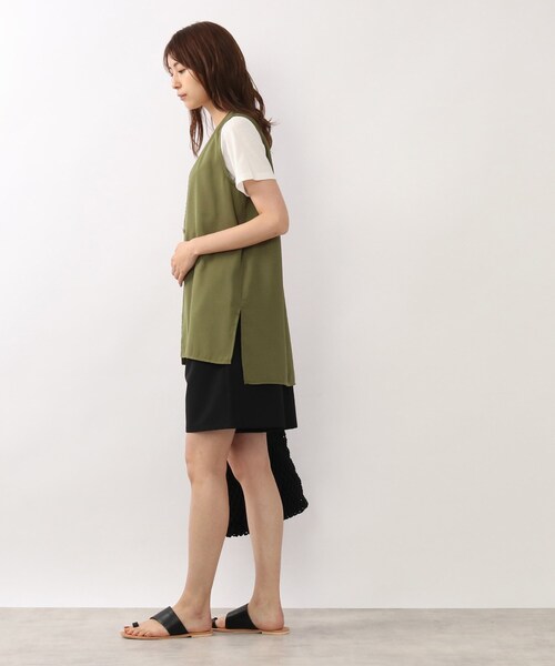 DRESKIP（ドレスキップ）の「◆【2点セット】ジレ×Tシャツ（Tシャツ/カットソー・レディース・ブラック/ベージュ/カーキ・02/03）」の19枚目の写真