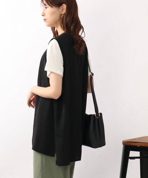 DRESKIP（ドレスキップ）の「◆【2点セット】ジレ×Tシャツ（Tシャツ/カットソー・レディース・ブラック/ベージュ/カーキ・02/03）」の22枚目の写真