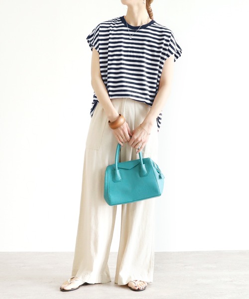 フレンチスリーブボーダートップス