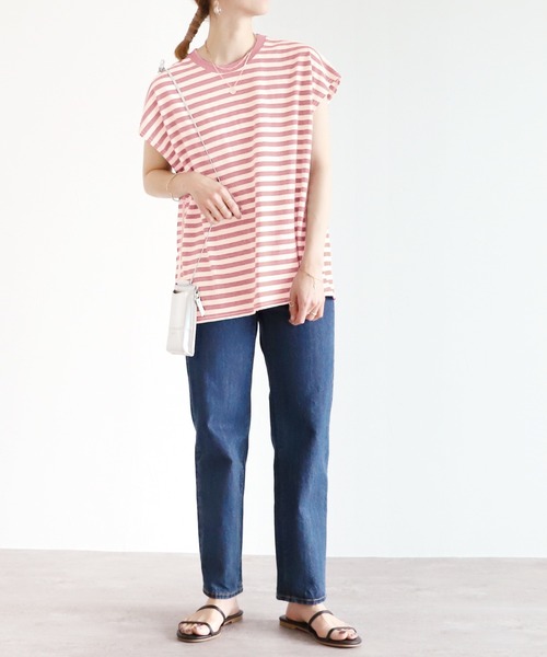 フレンチスリーブボーダートップス