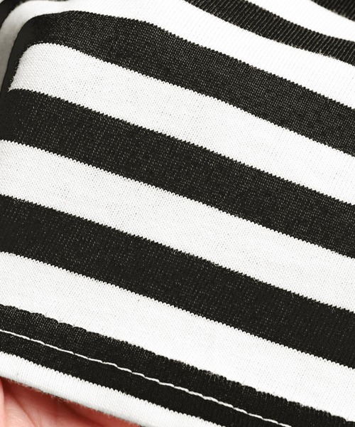 reca(レカ)の「フレンチスリーブボーダートップス(Tシャツ/カットソー・レディース・ブラック/ネイビー/マスタード/ピンク・FREE)」の15枚目の写真
