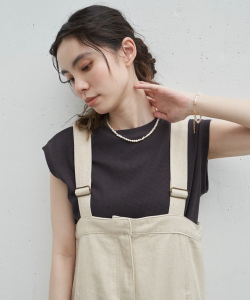 Libra Cue（リブラ キュー）の「ワッフルノースリーブプルオーバー（Tシャツ/カットソー・レディース・ホワイト/チャコールグレー/グレー・FREE）」の20枚目の写真
