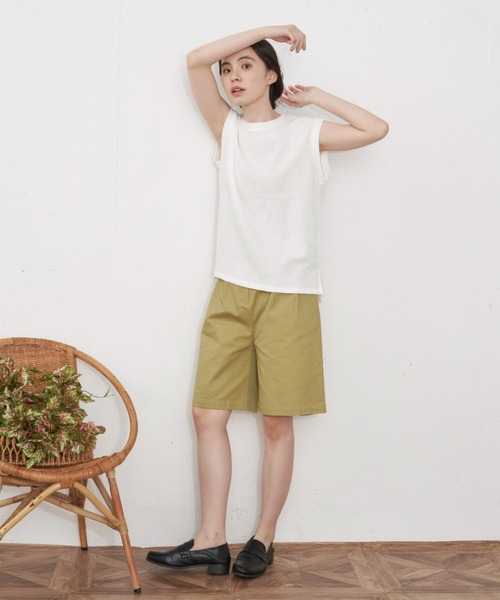 Libra Cue（リブラ キュー）の「ワッフルノースリーブプルオーバー（Tシャツ/カットソー・レディース・ホワイト/チャコールグレー/グレー・FREE）」の7枚目の写真