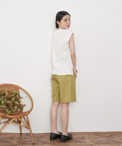 Libra Cue（リブラ キュー）の「ワッフルノースリーブプルオーバー（Tシャツ/カットソー・レディース・ホワイト/チャコールグレー/グレー・FREE）」の8枚目の写真
