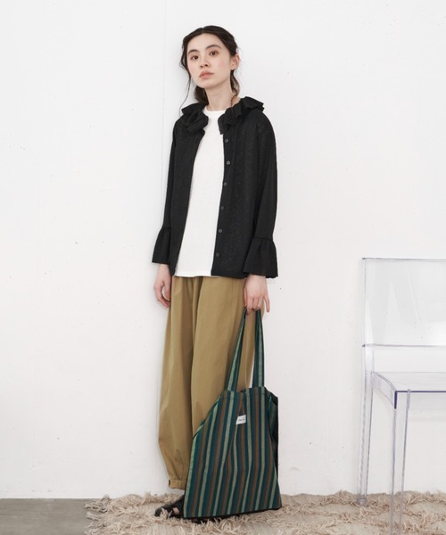Libra Cue（リブラ キュー）の「ワッフルノースリーブプルオーバー（Tシャツ/カットソー・レディース・ホワイト/チャコールグレー/グレー・FREE）」の11枚目の写真