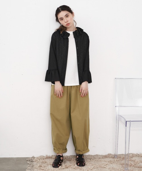 Libra Cue（リブラ キュー）の「ワッフルノースリーブプルオーバー（Tシャツ/カットソー・レディース・ホワイト/チャコールグレー/グレー・FREE）」の12枚目の写真