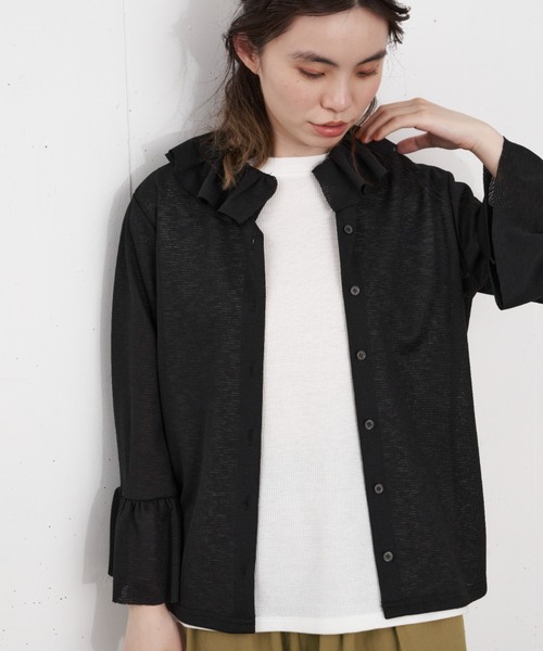 Libra Cue（リブラ キュー）の「ワッフルノースリーブプルオーバー（Tシャツ/カットソー・レディース・ホワイト/チャコールグレー/グレー・FREE）」の14枚目の写真