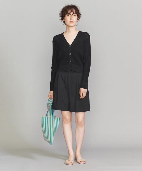 BEAUTY&YOUTH UNITED ARROWS（ビューティーアンドユースユナイテッドアローズ）の「コットンブレンド シアーリブ カーディガン -ウォッシャブル-（カーディガン/ボレロ・レディース・ブラック/オレンジ/ナチュラル・FREE）」の2枚目の写真