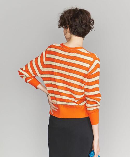 BEAUTY&YOUTH UNITED ARROWS（ビューティーアンドユースユナイテッドアローズ）の「コットンブレンド シアーリブ カーディガン -ウォッシャブル-（カーディガン/ボレロ・レディース・ブラック/オレンジ/ナチュラル・FREE）」の8枚目の写真