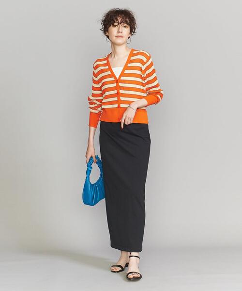 BEAUTY&YOUTH UNITED ARROWS（ビューティーアンドユースユナイテッドアローズ）の「コットンブレンド シアーリブ カーディガン -ウォッシャブル-（カーディガン/ボレロ・レディース・ブラック/オレンジ/ナチュラル・FREE）」の9枚目の写真