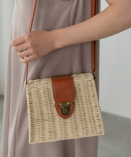 Edit Sheen（エディットシーン）の「フラップボックスかごバッグ（かごバッグ・レディース・ベージュ/アイボリー・FREE）」の8枚目の写真