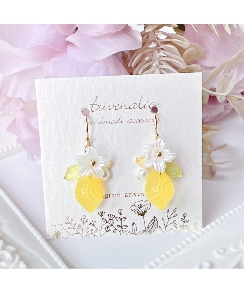 tone（トーン）の「【Arivenalice】sweet strawberry & lemon ピアス(MA)（ピアス（両耳用）・レディース・ピンク/イエロー・FREE）」の2枚目の写真