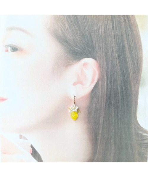 tone（トーン）の「【Arivenalice】sweet strawberry & lemon ピアス(MA)（ピアス（両耳用）・レディース・ピンク/イエロー・FREE）」の4枚目の写真