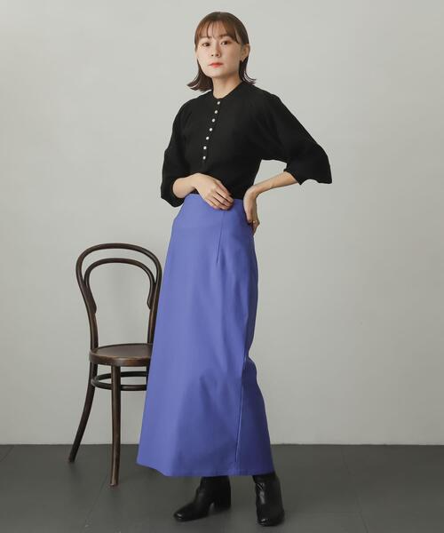 SENSE OF PLACE by URBAN RESEARCH（センスオブプレイスバイアーバンリサーチ）の「ストレッチサスツキハイウエストスカート（スカート・レディース・アイボリー/ブラウン/マスタード/ブラック/ブルー・LARGE/SMALL/TALL/X-SMALL/MEDIUM）」の12枚目の写真