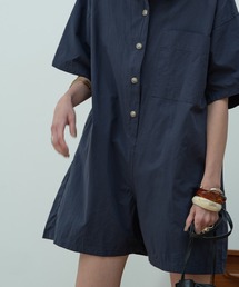 シャツショートロンパース