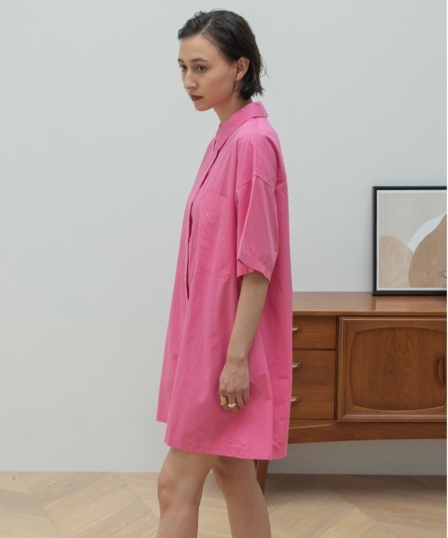 HANNE（アン）の「シャツショートロンパース（つなぎ/オールインワン・レディース・ネイビー/ピンク・フリー）」の22枚目の写真