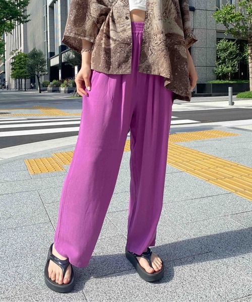 CPCM(シーピーシーエム)の「ジョーゼットカラーイージーパンツ(その他パンツ・レディース・イエロー/グリーン/オレンジ/パープル・FREE)」の15枚目の写真
