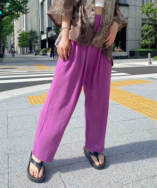 CPCM(シーピーシーエム)の「ジョーゼットカラーイージーパンツ(その他パンツ・レディース・イエロー/グリーン/オレンジ/パープル・FREE)」の17枚目の写真