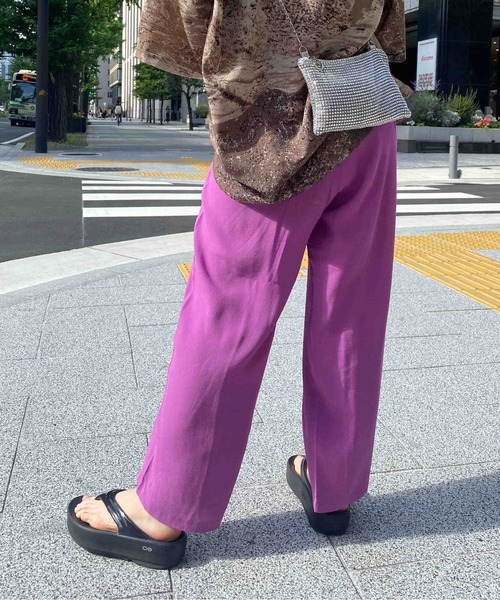 CPCM(シーピーシーエム)の「ジョーゼットカラーイージーパンツ(その他パンツ・レディース・イエロー/グリーン/オレンジ/パープル・FREE)」の19枚目の写真