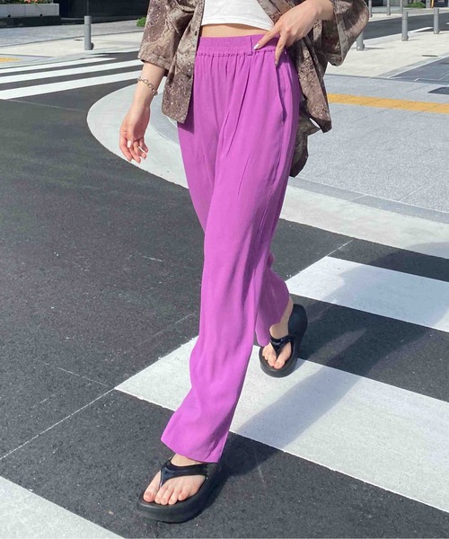 CPCM(シーピーシーエム)の「ジョーゼットカラーイージーパンツ(その他パンツ・レディース・イエロー/グリーン/オレンジ/パープル・FREE)」の21枚目の写真