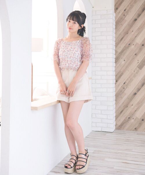 ems excite（エムズエキサイト）の「花柄シャーリングBL（シャツ
