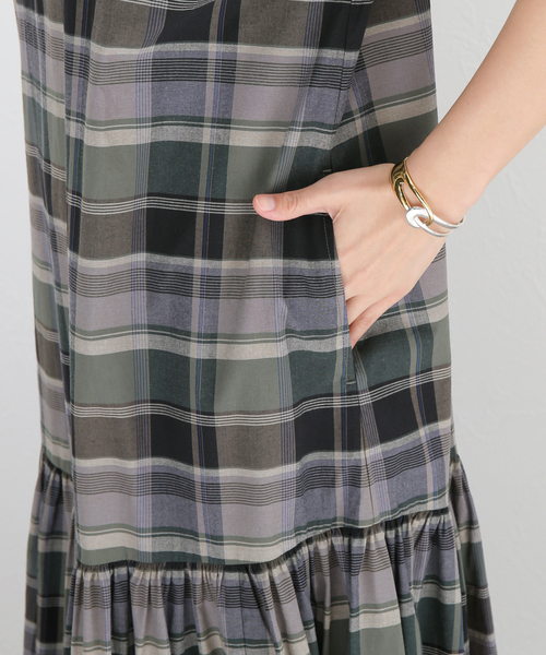 JOURNAL STANDARD（ジャーナルスタンダード）の「Cチェックワンピース（ワンピース・レディース・ブラック/グリーン/ブラック系その他・FREE）」の7枚目の写真