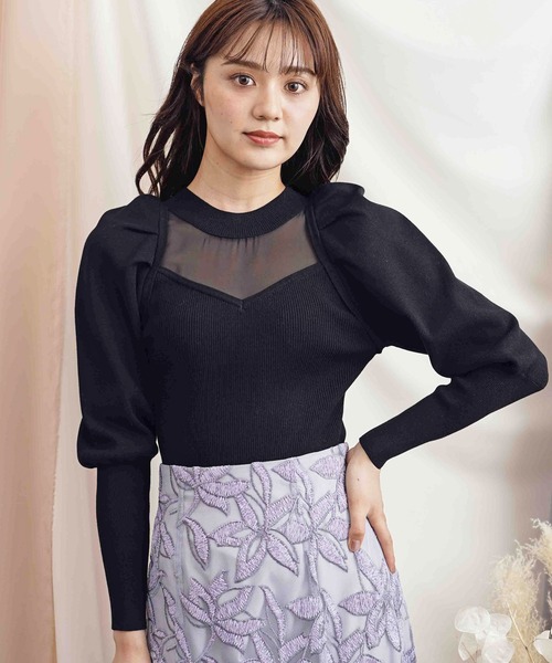 NOELA（ノエラ）の「ドッキングビスチェニット（ニット/セーター・レディース・オフホワイト/ピンク/ブラウン/ブラック・フリー）」の3枚目の写真