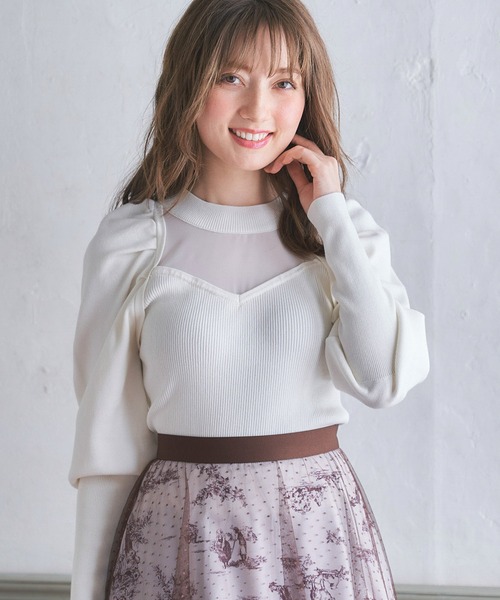 NOELA（ノエラ）の「ドッキングビスチェニット（ニット/セーター・レディース・オフホワイト/ピンク/ブラウン/ブラック・フリー）」の12枚目の写真