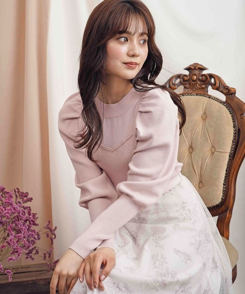 NOELA（ノエラ）の「ドッキングビスチェニット（ニット/セーター・レディース・オフホワイト/ピンク/ブラウン/ブラック・フリー）」の16枚目の写真