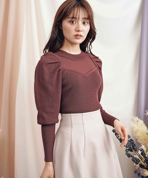 NOELA（ノエラ）の「ドッキングビスチェニット（ニット/セーター・レディース・オフホワイト/ピンク/ブラウン/ブラック・フリー）」の19枚目の写真